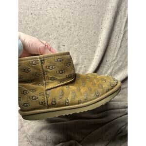 Ugg Mini Boots Chestnut All Over Logo 6 Well Loved